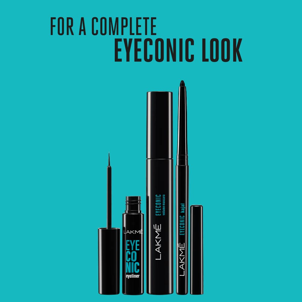 LAKMÉ Eyeconic Liquid Eye Liner, Black, Long Lasting Matte Waterproof Liner - Smudge Proof, Transfer Proof Eye Makeup for 24 hrs, 4.5 ml (Pack of 2)