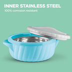MILTON Flora 2500 Insulated Inner Steel Casserole for Roti, 2.35 Litre, Hot Box for Kitchen, Hot Pot with Lid