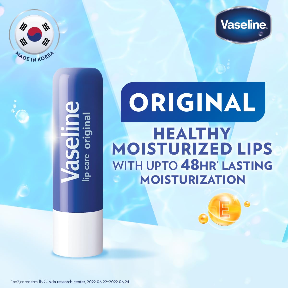Vaseline Lip Care | Original Lip Balm Stick | up to 48Hr moisturization | with petroleum jelly & vitamin E | made in South Korea | 4.8g