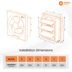 Orient Electric Ventilator DX 200mm Exhaust Fan for Kitchen & Bathroom | High Speed Ventilation Fan | Copper Motor, Aerodynamic Blades, Louver Shutters | 2 years Warranty by Orient | White