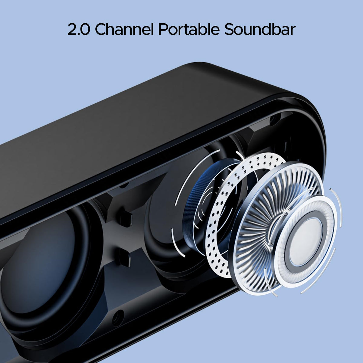 boAt Aavante Bar 490 10W Signature Sound, Dual Full-Range Drivers,7 HRS Battery, Built-in Mic,2.0 CH, Free Music Streaming on JioSaavn, Bluetooth Sound Bar,...