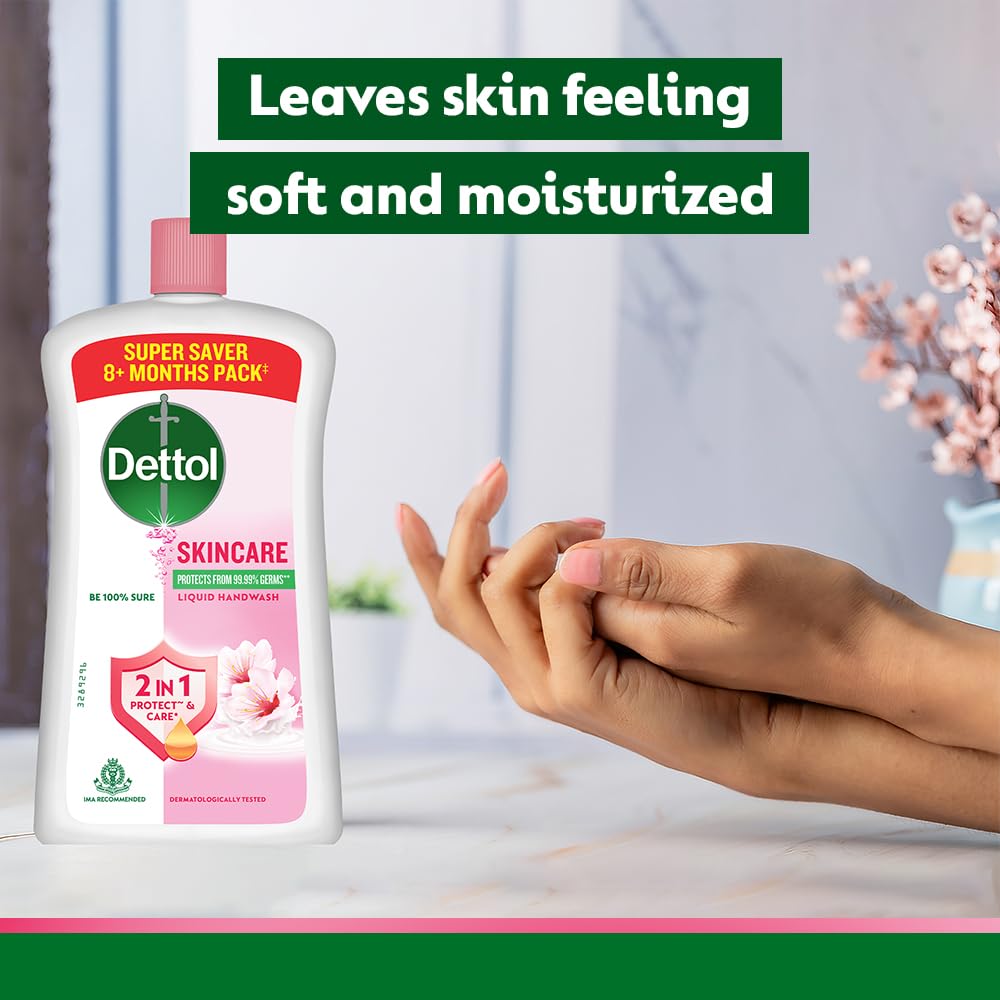 Dettol Liquid Handwash Bottle - Skincare Hand Wash-875ml