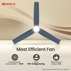 Havells FAB BLDC Underlight 1200 mm Ceiling Fan| 5 Star| Upto 65% Saving| Air Delivery: 235 cmm|Low Wattage: 30W| Low Noise|4 Speed Mode| 380 RPM| 2 Years...