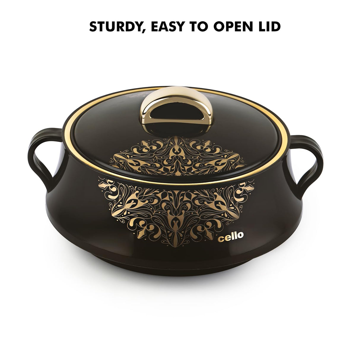 CELLO Midas Casserole Hot Pot Box for Daily Use & Kitchen 1500 ml, Black |