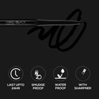 RENEE Hard Black Kajal Pen with Sharpener | 24 Hrs Stay