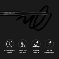 RENEE Hard Black Kajal Pen with Sharpener | 24 Hrs Stay