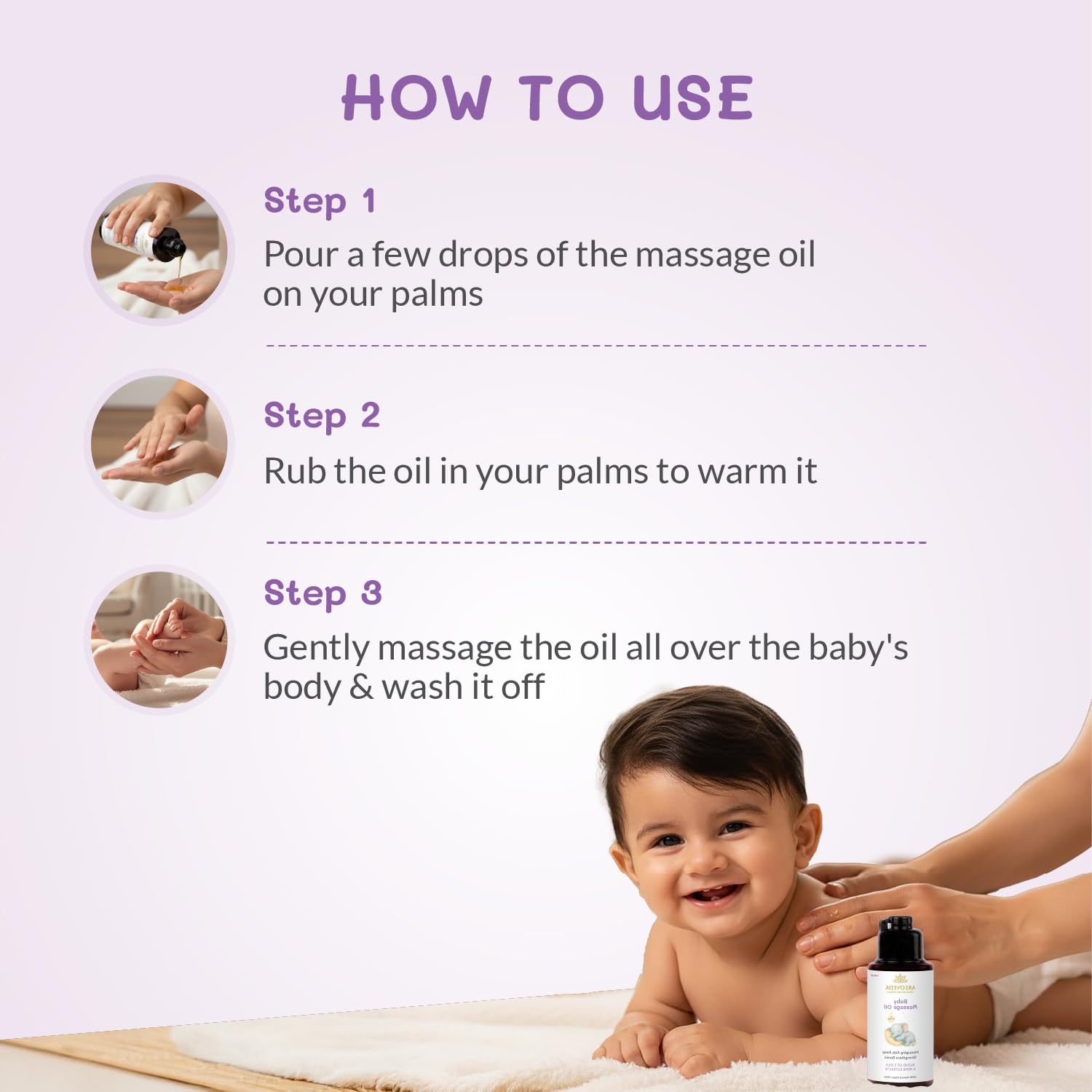 AreoVeda Organic Cold-Pressed Baby Massage Oil