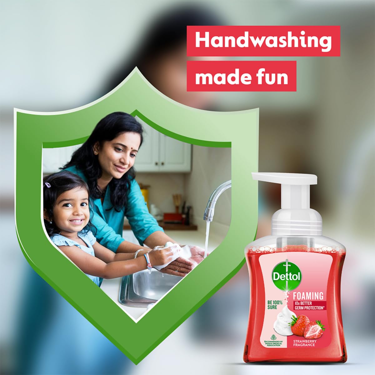 Dettol Foaming Handwash Pump - Strawberry (Pack of 2-250ml each)