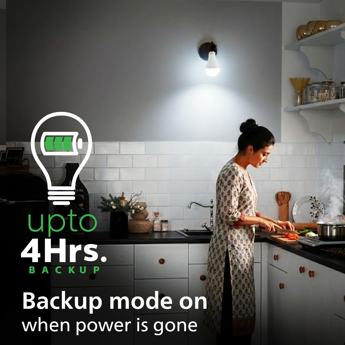 PHILIPS 12W Emergency Bulb | Rechargeable Emergency Bulb for Power Cuts | Backup : 4hrs, Crystal White, Pack of 1, b22d, LED