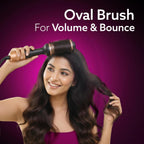 AGARO Hot Air Brush for Hair, Blow Dryer Brush, Volumizer & Styler, 360° Air flow Vent, Oval Barrel for Hair Volume, Charcoal Bristles, Ceramic Coating...