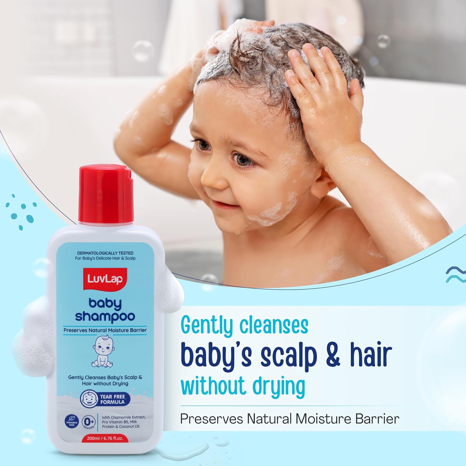 LuvLap Milky Soft Baby Shampoo - 200ml