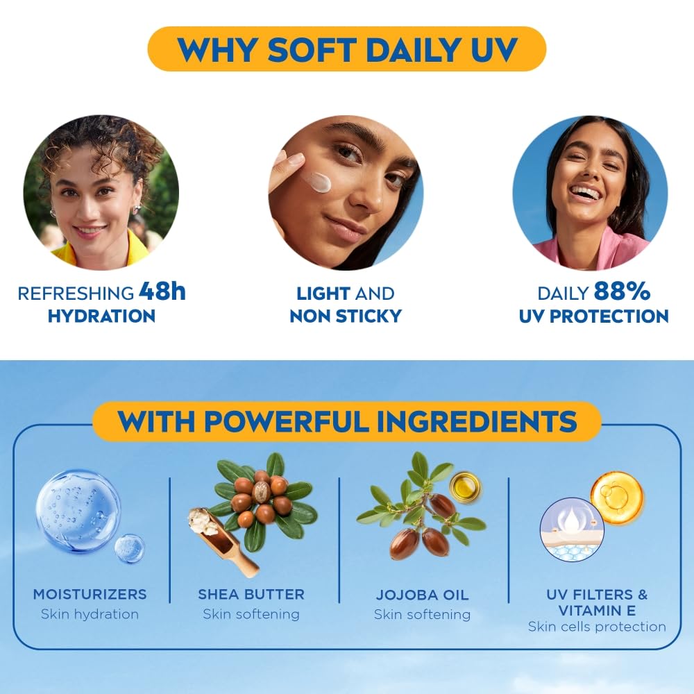 NIVEA Soft Daily UV Light Moisturising Cream with SPF-15, 200ml