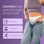 Nua Comfort Period Panties (L-XL) | Pack of 5 | Disposable | 360° Coverage | Zero Irritation | 4X Comfort | for Heavy Flow | No rashes | Leakproof | Seamless | 100% Toxic-Free White