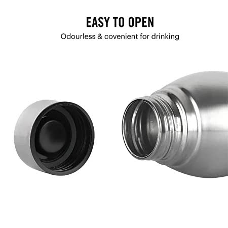 CELLO Aqua Pro Stainless Steel Water Bottle For Office & Daily Use 1000 ml, Silver | Single Wall Freezer & Fridge Safe, Lightweight Leakproof Rustproof Steel Water Bottle For School College Gym Travel