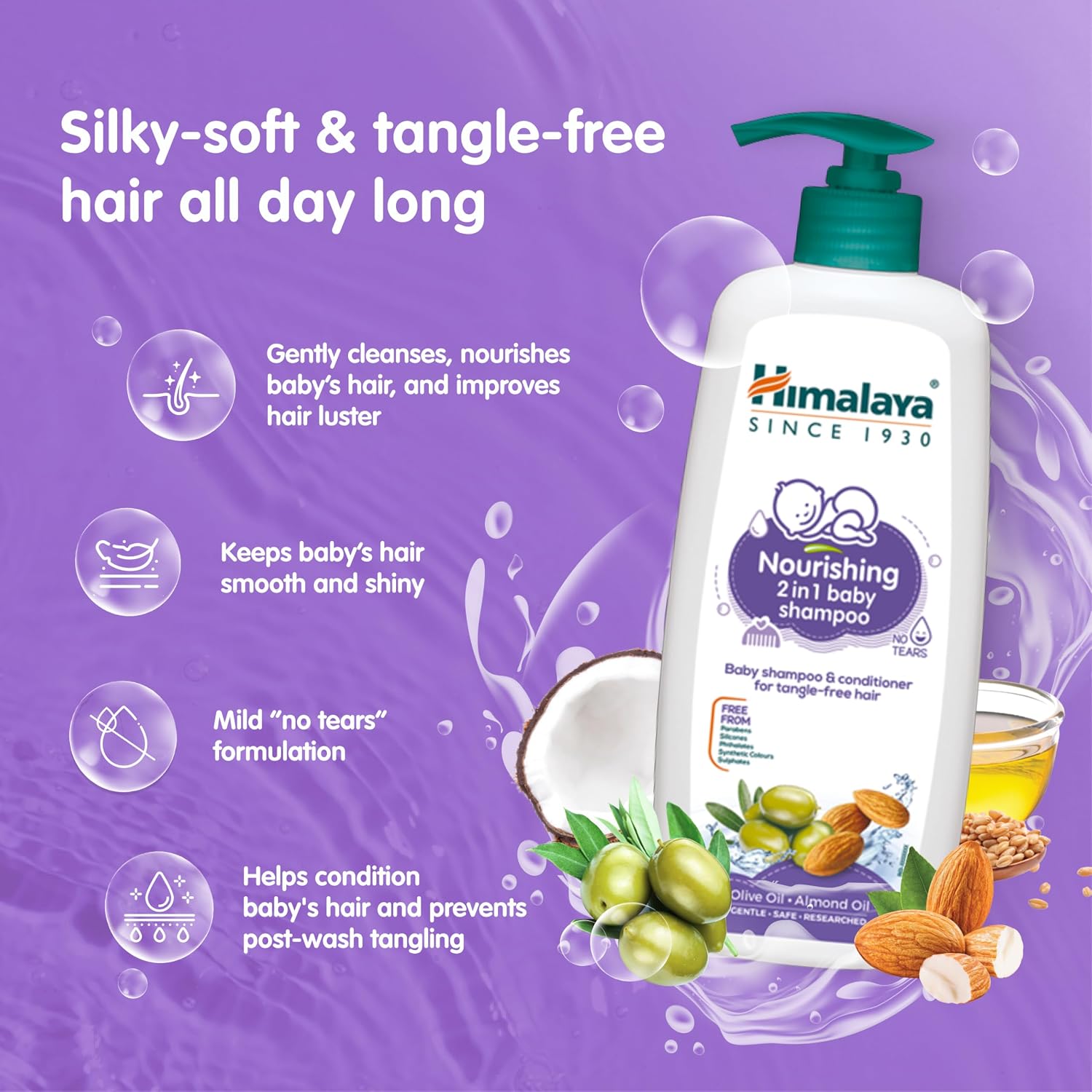 Himalaya Nourishing 2in1 Baby Shampoo 400ml (Pack of 2)