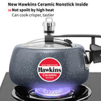 Hawkins 3 Litre Ceramic Nonstick Pressure Cooker, Induction Inner Lid Cooker, Blue (ICC30)
