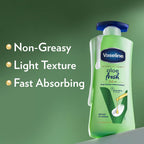 Vaseline Aloe Fresh Body Lotion,24 HR Long Lasting Moisturisation with Aloe Vera extract and Menthol, 600ml (Pack of 2)