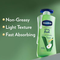 Vaseline Aloe Fresh Body Lotion,24 HR Long Lasting Moisturisation with Aloe Vera extract and Menthol, 600ml (Pack of 2)