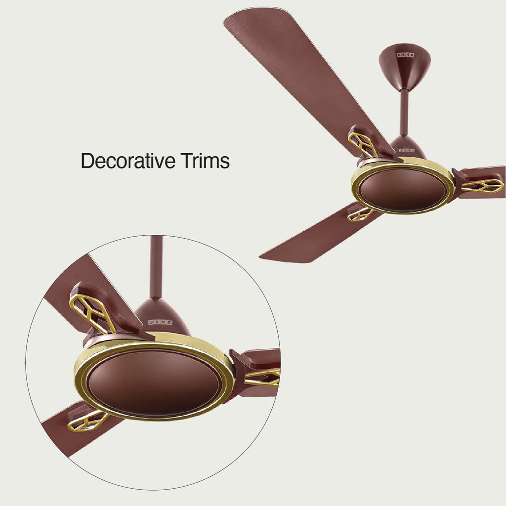 USHA Striker NEO 1200mm Energy Saving High Speed Scratch & Dust Resistant Decorative Ceiling Fan |1star| ISI Certified ||Cocoa Bean|