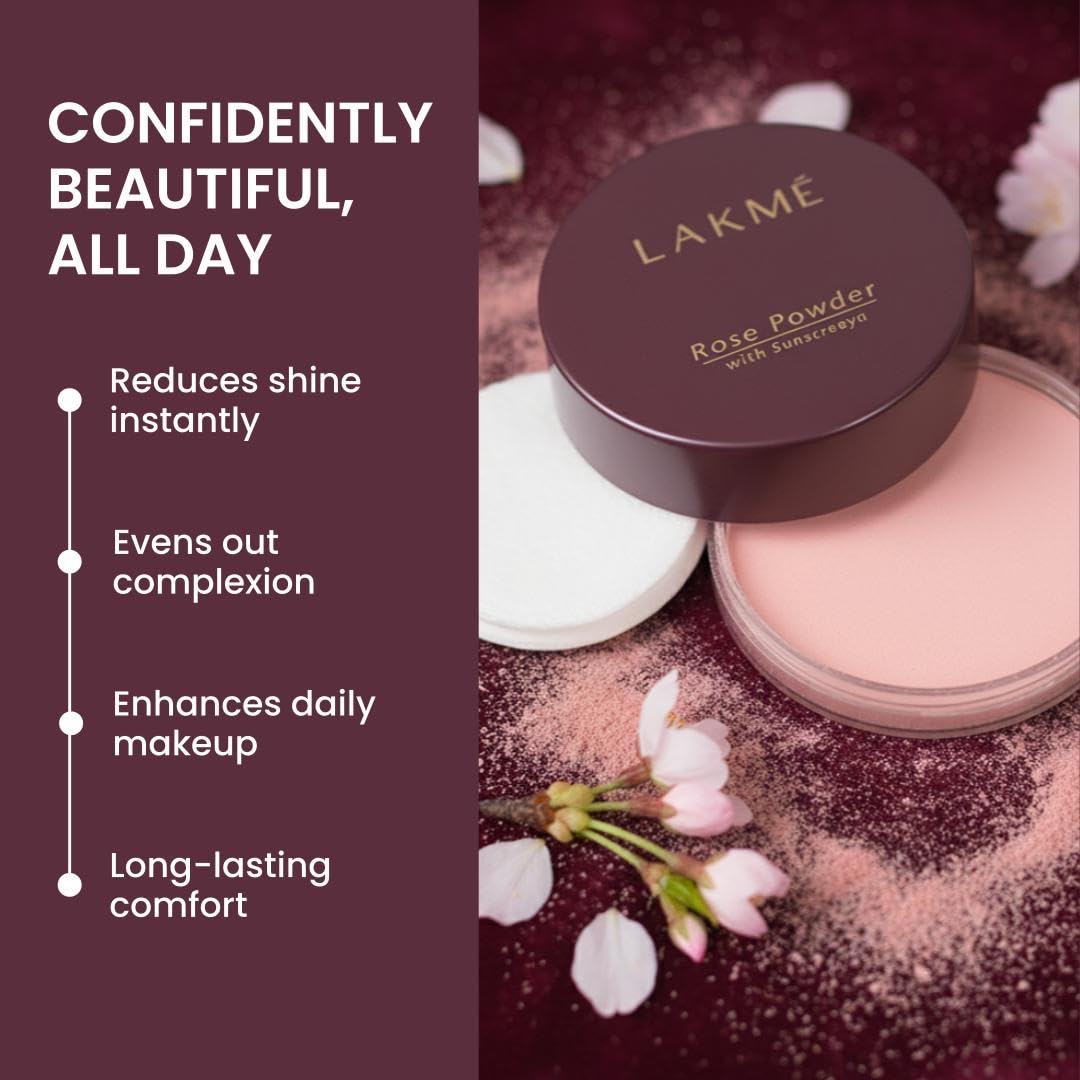 LAKMÉ Rose Powder, Soft Pink 01, 40G, Oily, Matte