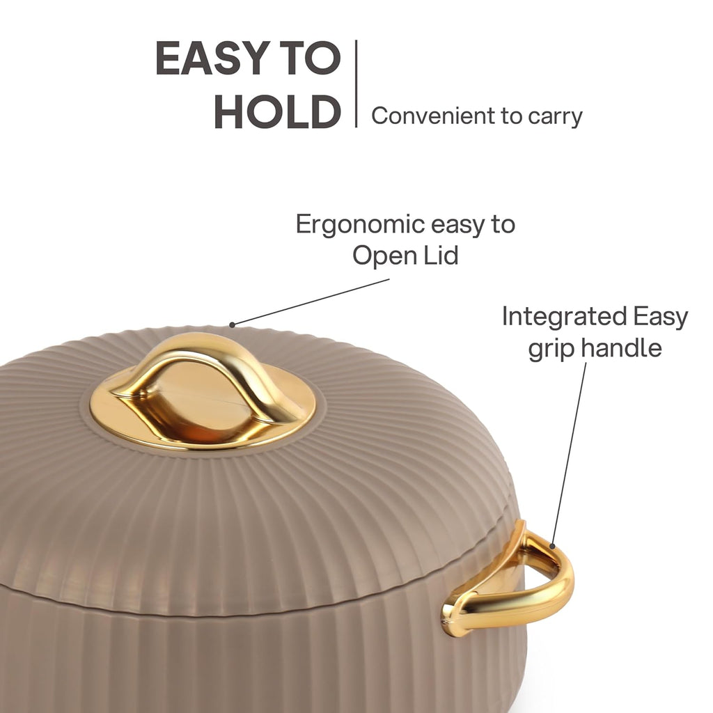 CELLO Aurum Insulated Casserole Hot Pot Box Set of 2 Pcs 1000ml Beige |