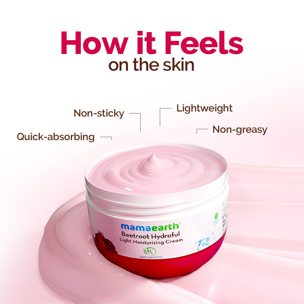 Mamaearth Beetroot Hydraful Light Moisturizing Cream with Beetroot & Hyaluronic Acid ,200g