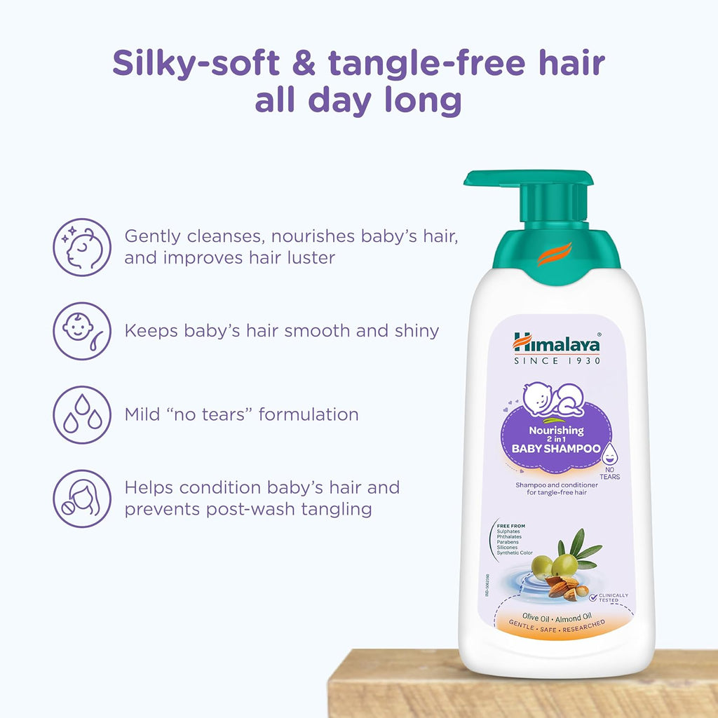 Himalaya 2-in-1 Nourishing Baby Shampoo+Conditioner (400ml)