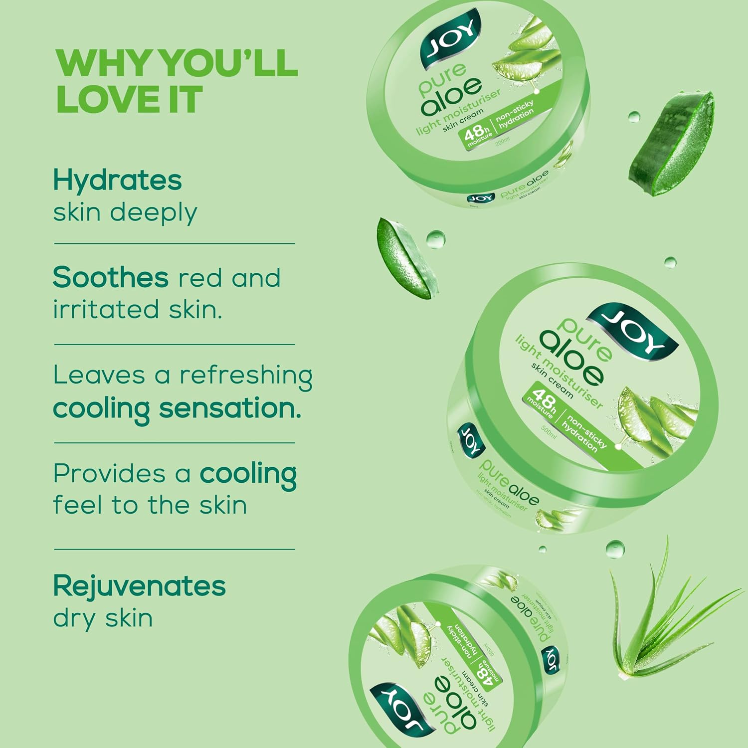Joy Pure Aloe Light Moisturiser Skin Cream,200ml