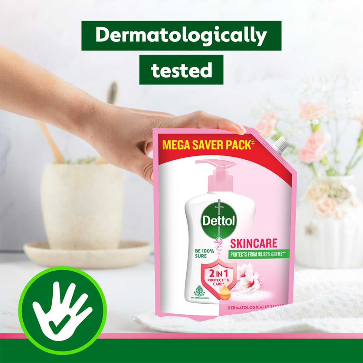 Dettol Liquid Handwash Refill – Skincare Hand Wash- 1350ml
