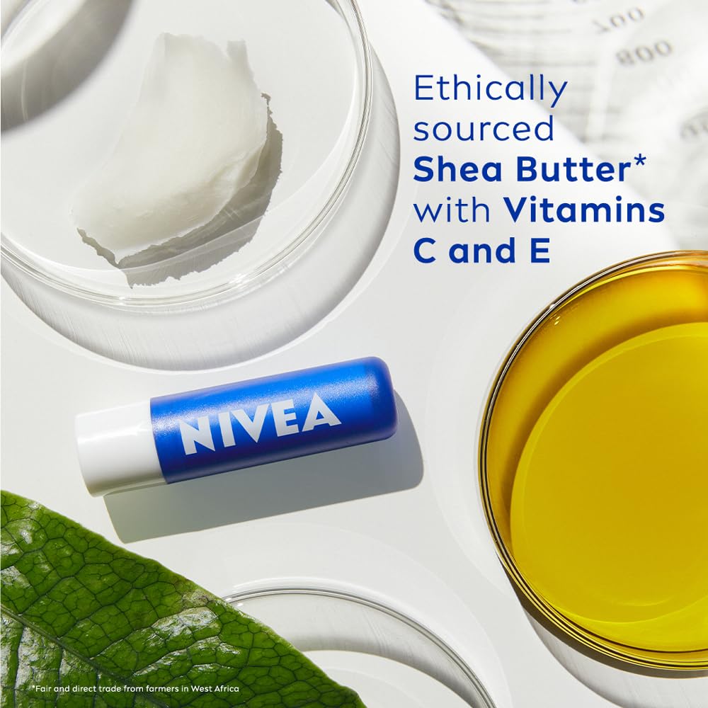 NIVEA Original Care 4.8g Lip Balm|24 H Melt in Moisture Formula|Natural Oils|Nourished Lips,4.8 g (Pack of 1)