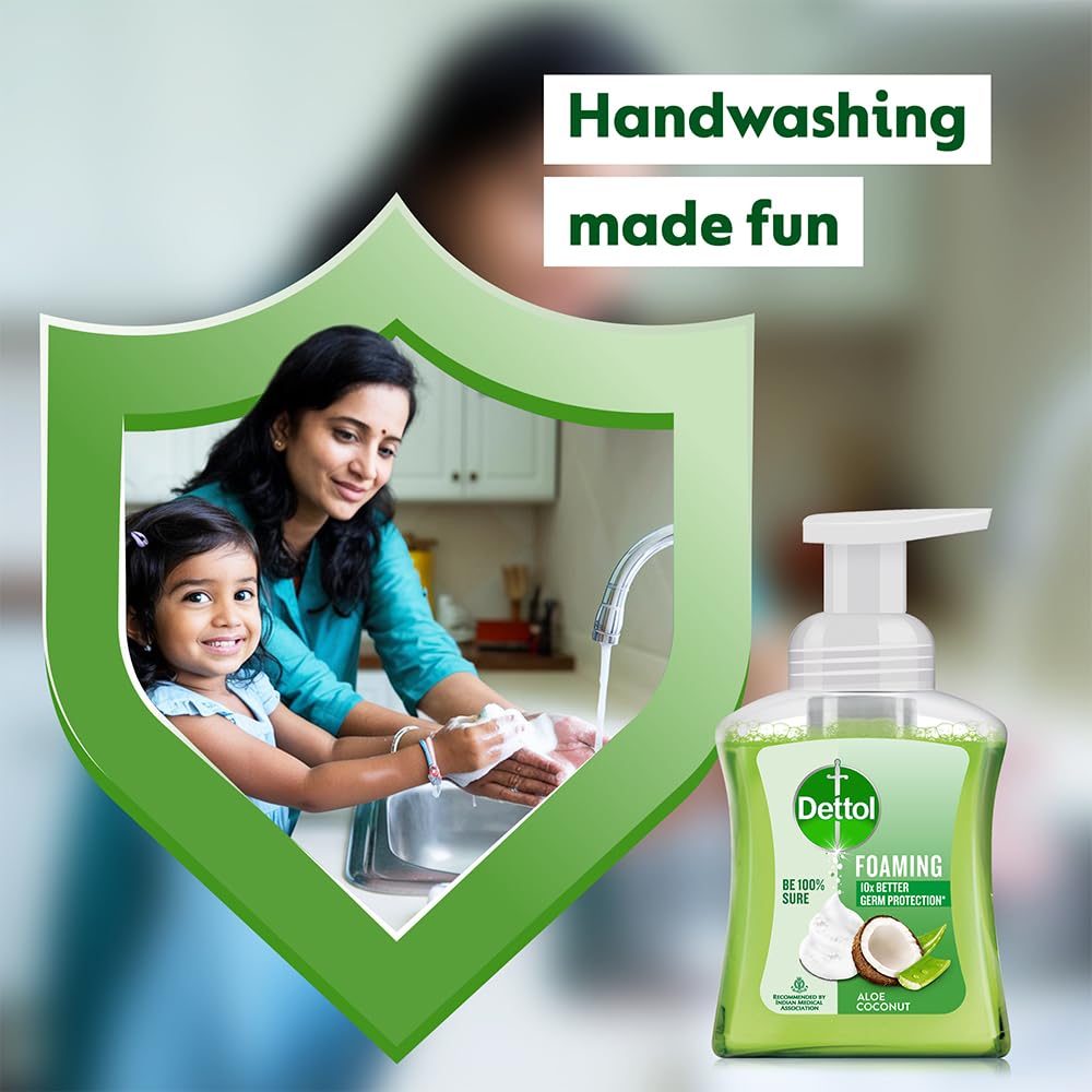 Dettol Foaming Handwash Pump - Aloe Coconut (Pack of 2-250ml each)