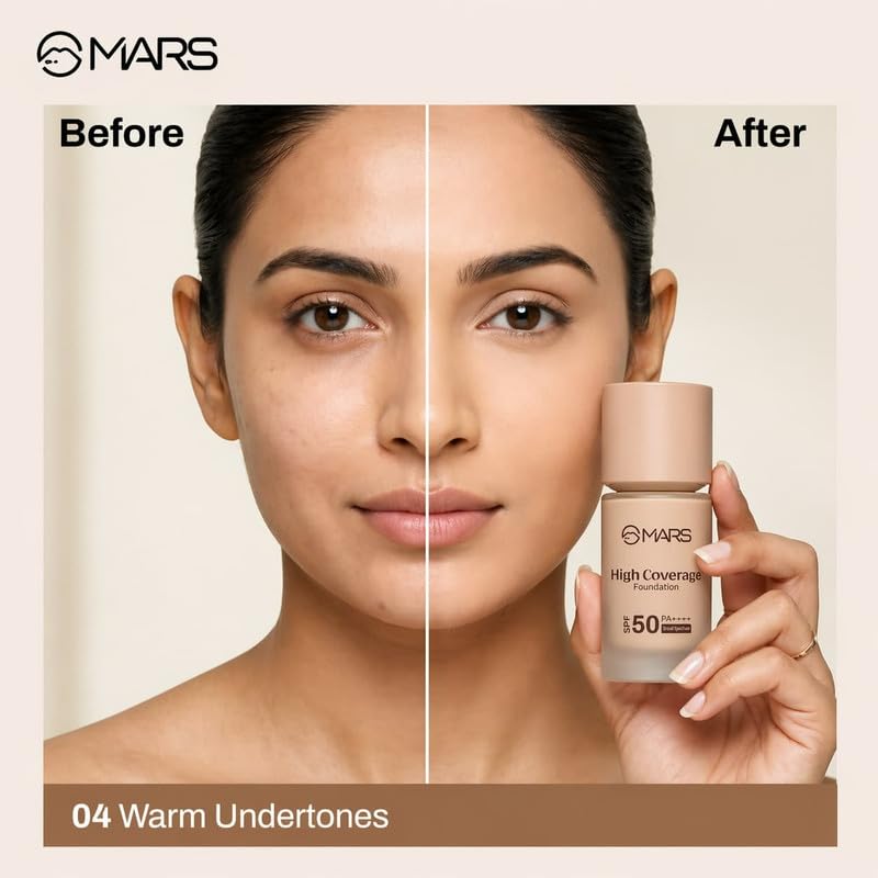 MARS SPF50 PA++++ High Coverage Foundation | Blemish Free & Blendable Makeup