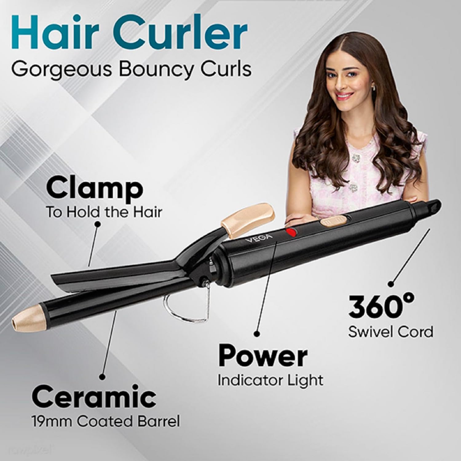 Vega Miss Versatile Styling Set Straightener, Curler & Dryer Gift Combo for Women, 1000W Hair Dryer with 2 Head/Speed Setting, Hair Straightener &...