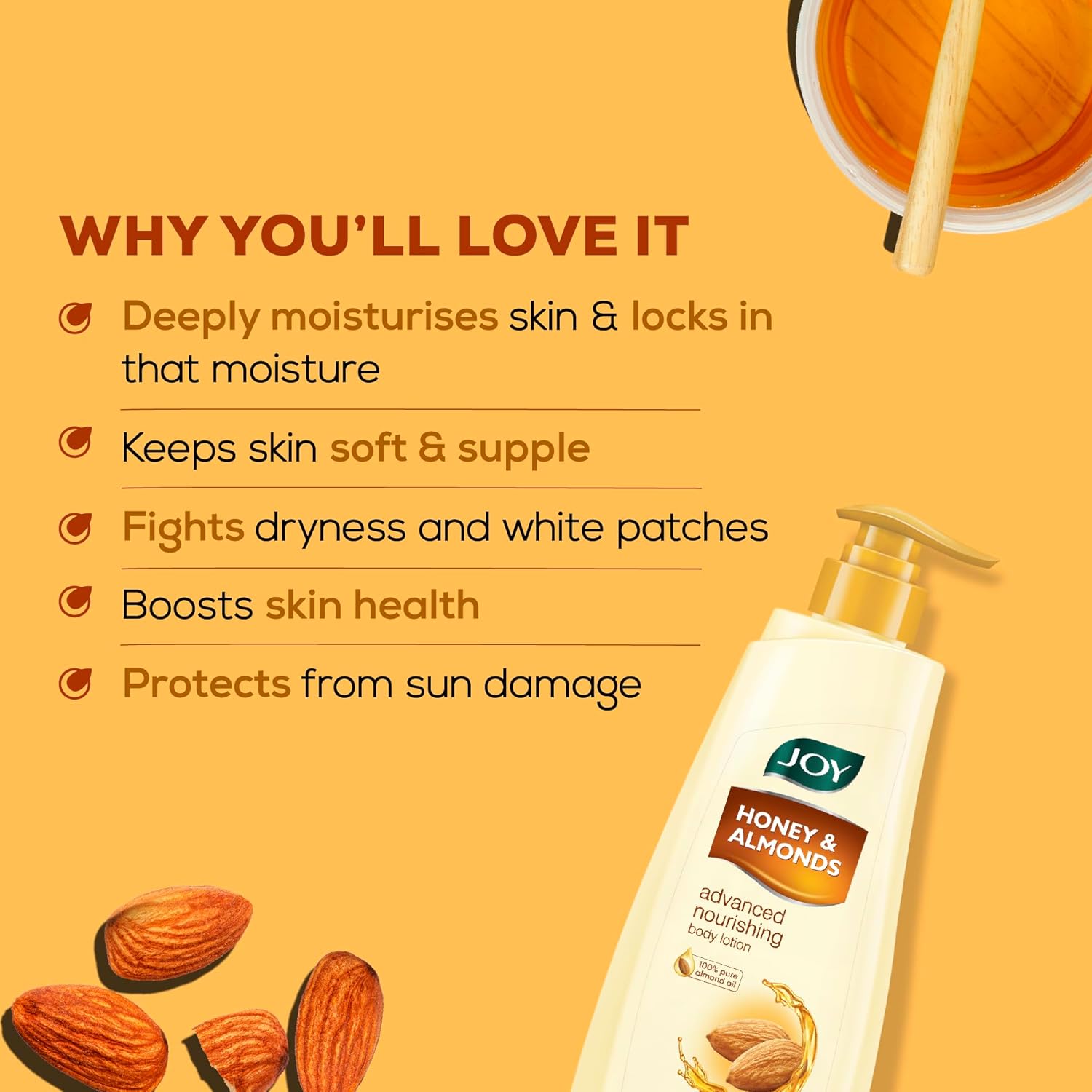 Joy Honey & Almonds Advanced Nourishing Lightweight Summer Body Lotion 750ml