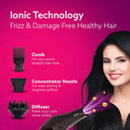 AGARO 2000W AC Professional Hair Dryer with Comb, Concentrator & Diffuser Nozzles, Hot & Cold Air, 16A Plug, 2 Speed & 3 Temperature Settings, Cool Shot, Hair Dryer & Blower for Men & Women HD-1120