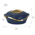 MILTON Pearl 2500 Inner Stainless Steel Casserole, 2.1 litres, Blue | BPA Free |