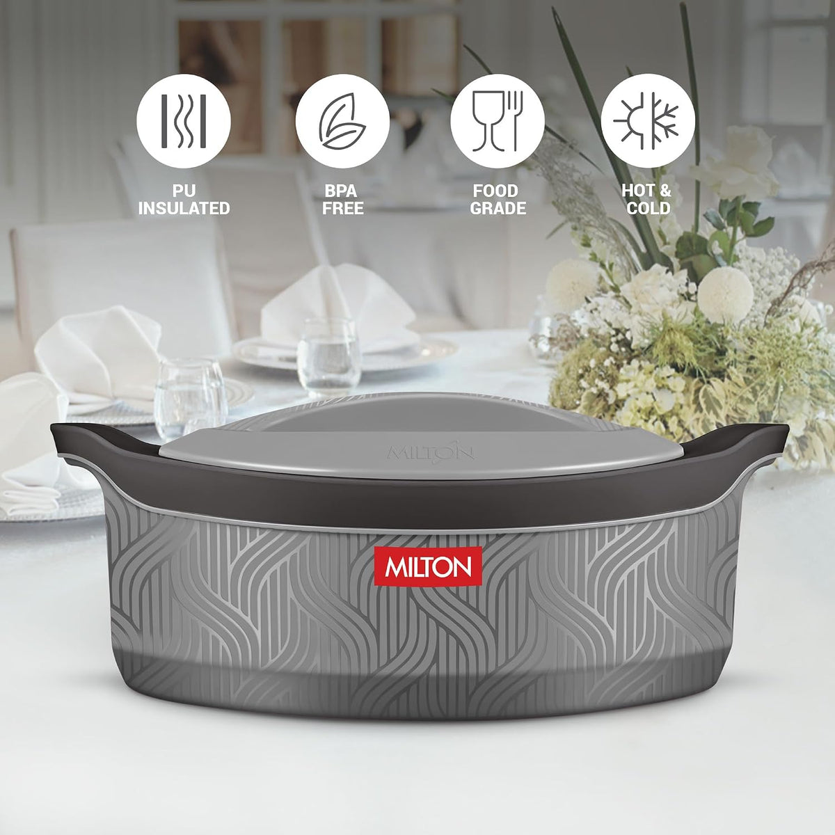 MILTON Evoke 1000 PU Insulated Inner Stainless Steel Casserole, 850 ml