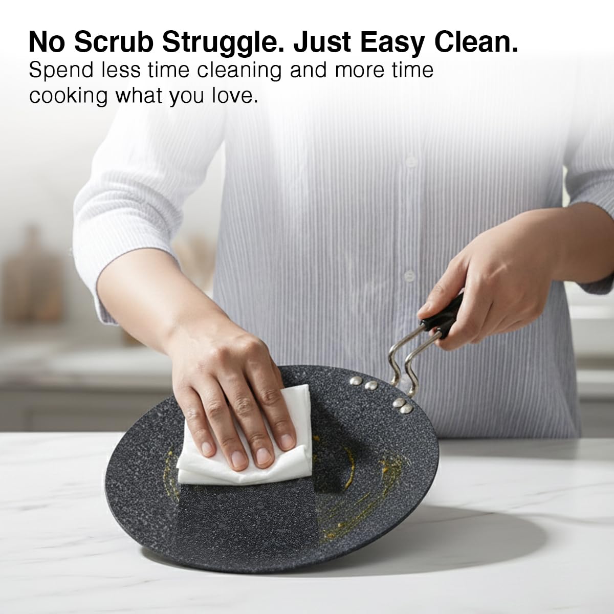 Prestige Durastone Hard Anodised Non-Stick Omni tawa(26.5 cm)|6 Layers Extra Durable Stone Coating|