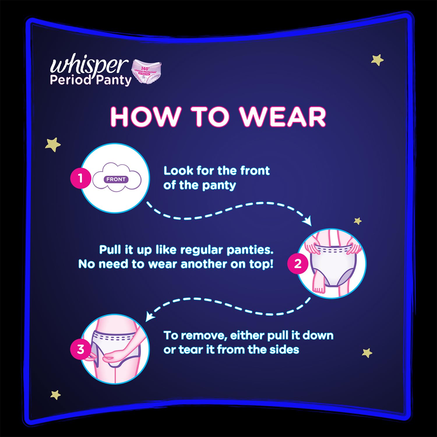 Whisper Super Absorbent Period Panty, 6 M-L Pants, 360 Degree Leakage Protection* for Heavy Flow, Panty like Fit, Full back Coverage, Absorbs Heavy Gushes,...