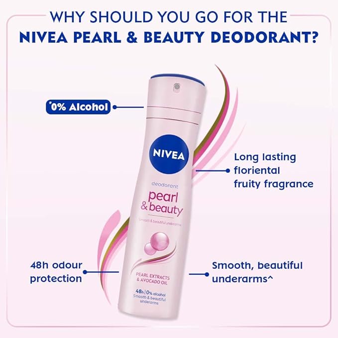 NIVEA Deodorant, Pearl & Beauty, Women, 150ml
