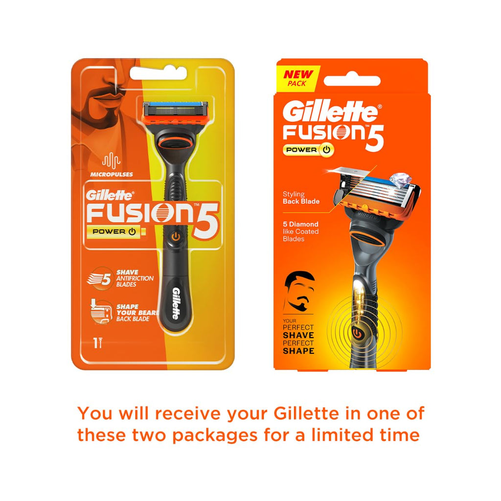 Gillette Fusion Power, Shaving Razor For Men | Micro-Pulse Technology For Reduced Friction | With Beard Shaping Back Blade | 5 Blades For Your Perfect Shave...