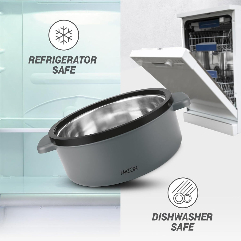 Milton Micronova Jr. Gift Set Inner Stainless Steel Casserole, Set of 3 (380 ml, 775 ml, 1345 ml)