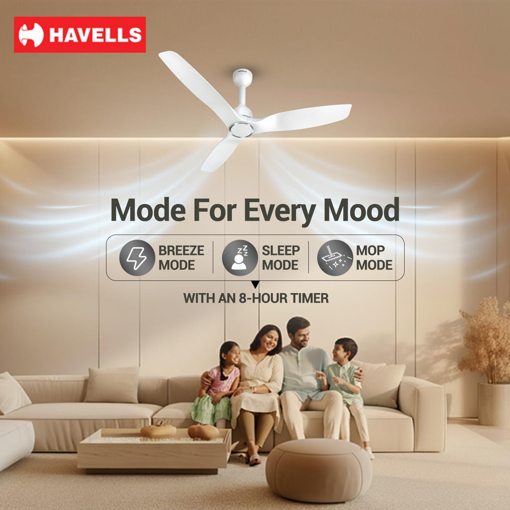 Havells Stealth Slim BLDC 1200 mm Ceiling Fan | Remote Controlled, High Air Delivery Fan | 5 Star Rated, Upto 50% Energy Saving, Reverse Rotation, 2 Year...