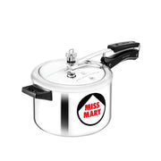 Hawkins 5 Litre Miss Mary Aluminium Pressure Cooker, Inner Lid Cooker, Silver (MM50)