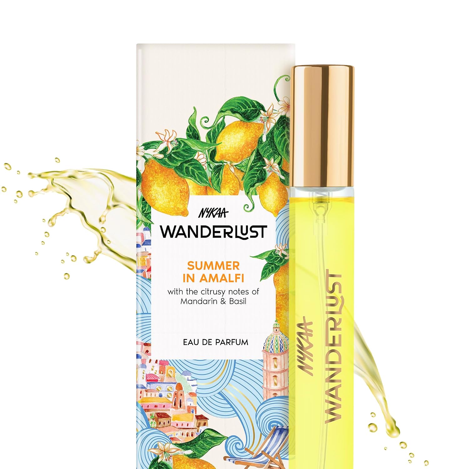 Nykaa Wanderlust Summer in Amalfi Eau De Parfum I Travel size, mini Perfume for Women – 16 ml I Mandarin and Basil Perfume | Long–Lasting, Travel‐Friendly,...