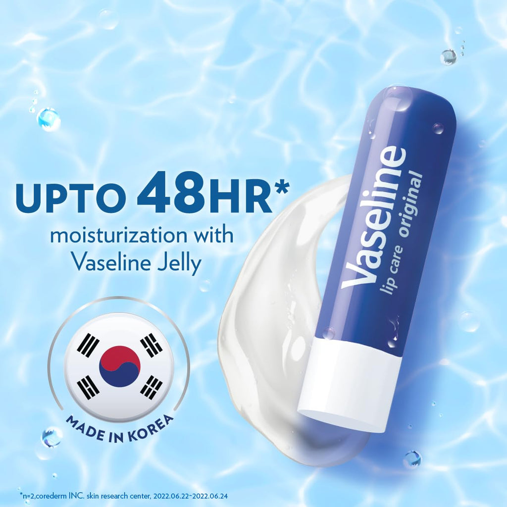 Vaseline Lip Care | Original Lip Balm Stick | up to 48Hr moisturization | with petroleum jelly & vitamin E | made in South Korea | 4.8g