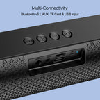 boAt Aavante Bar 490 10W Signature Sound, Dual Full-Range Drivers,7 HRS Battery, Built-in Mic,2.0 CH, Free Music Streaming on JioSaavn, Bluetooth Sound Bar,...