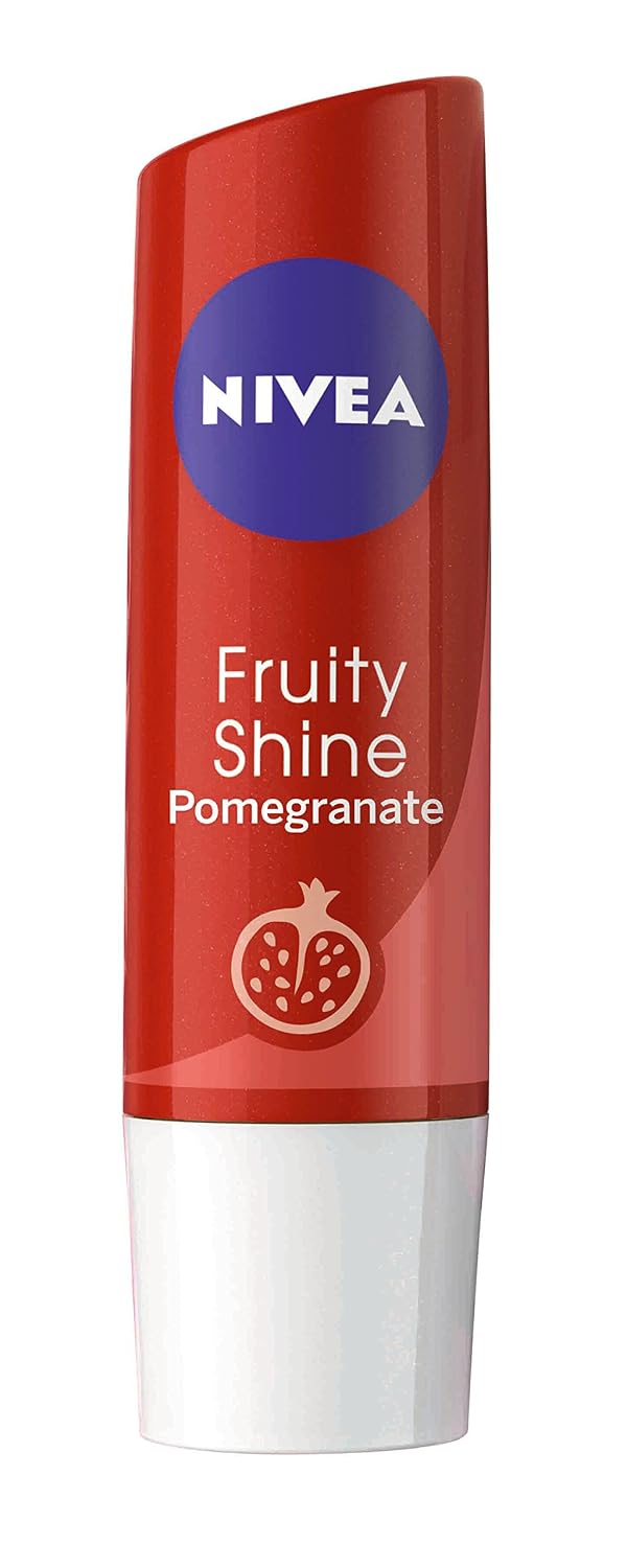 Nivea Lip Care Fruity Shine Pomegranate. 4.8G, Red