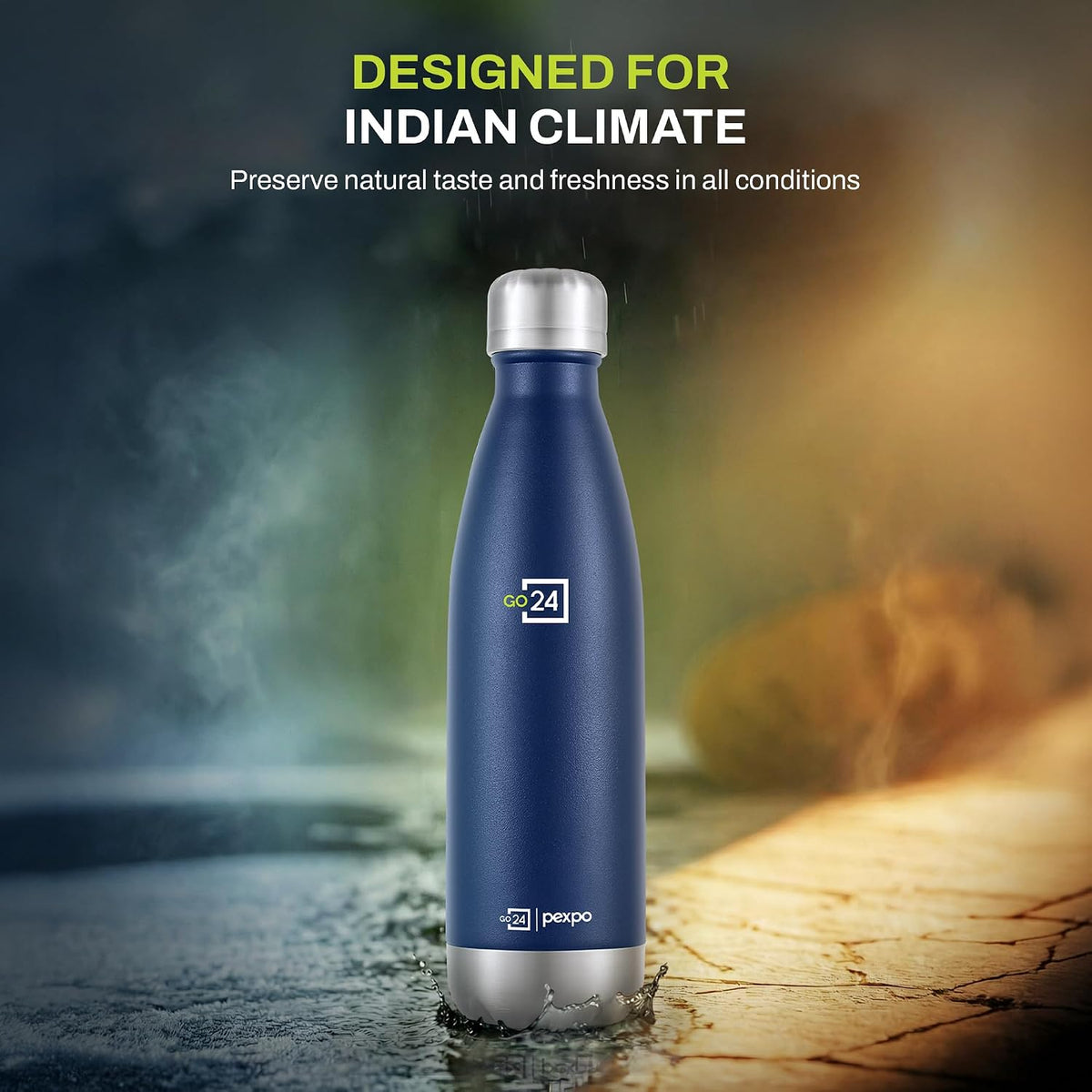 Stainless Steel Water Bottle Electro Denim Blue 500ml