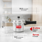 Prestige 3 Litre Aluminium Popular Outerlid Pressure Cooker | Virgin Aluminium| Gas Compatible|Controlled Gasket Release System|5 years warranty|ISI Certified